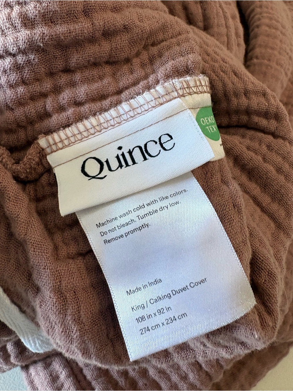 Organic Cotton Gauze Quince Duvet Cover Set Fig King/Cal King - Picture 13 of 13
